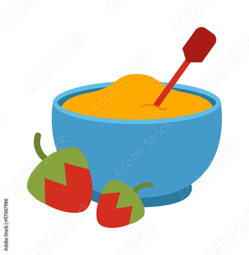 Porridge plate in bowl isolated on white background. Porridge breakfast healthy food and plate dinner. Porridge plate vegetarian groats breakfast