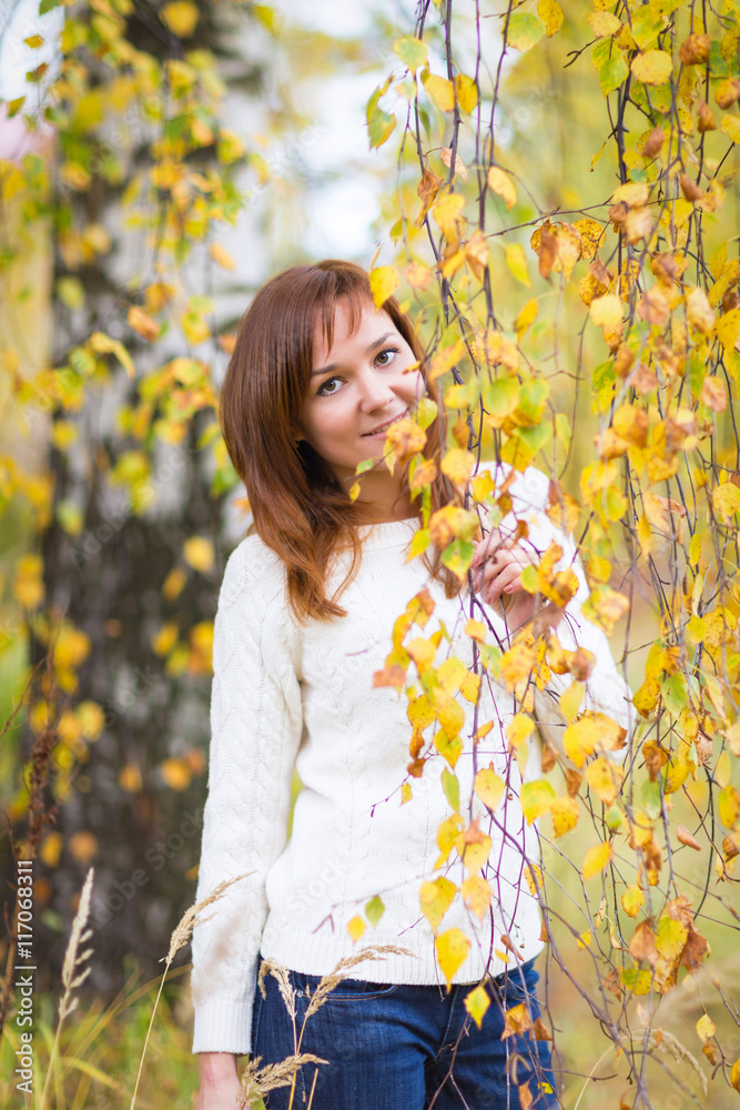 Pretty woman in an autumn park Pretty woman in an autumn park