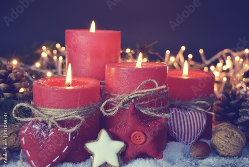 Weihnachtskarte - rote Adve...