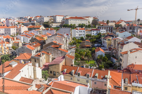 Old city of Lisbon seen from above, Portugal