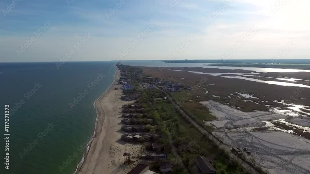 view on Bay coastline in Odessa region, Ukraine, aerial shoot