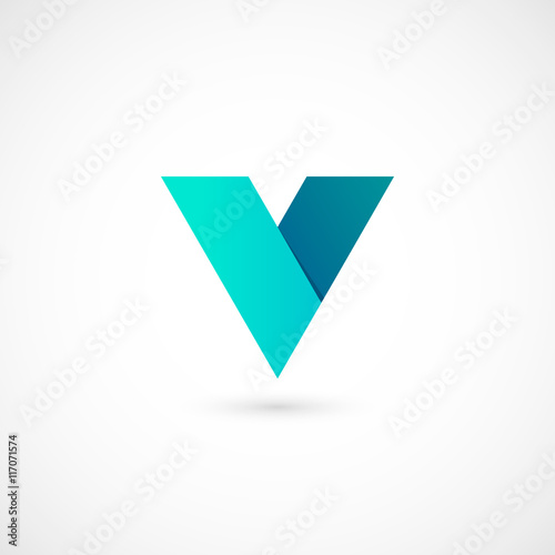 Logo V letter. Isolated on white background. Vector illustration, eps 10.