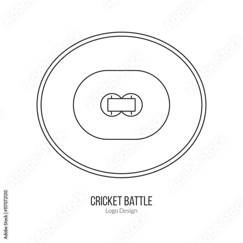 Cricket sport game logotype design concept