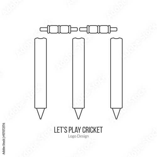 Cricket sport game logotype design concept