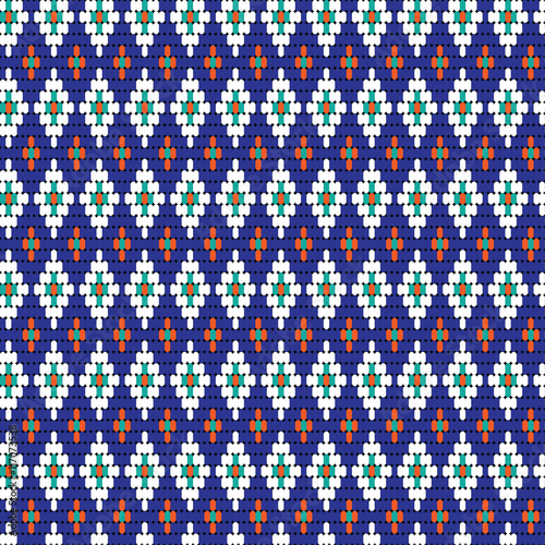 Принти на полотні white blue diamond bead pattern