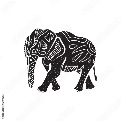 Elephant icon in simple style on a white background