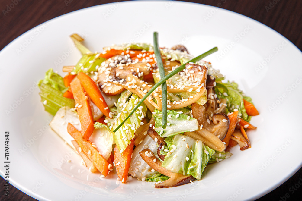 vegetable salad with mushrooms vegetable salad with mushrooms