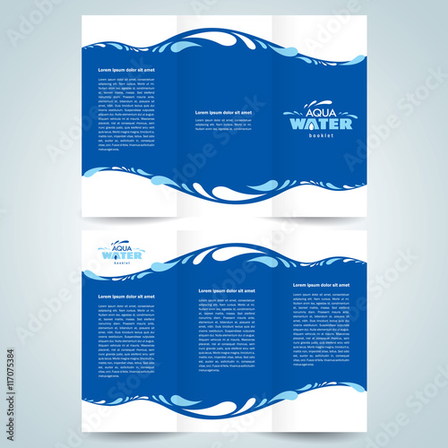 brochure design template vector water aqua splash drops blue