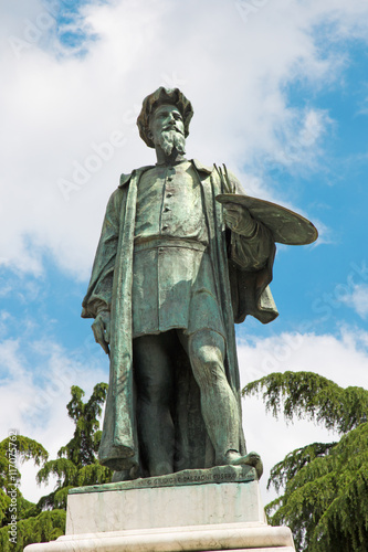 Cremona - The memorial of painter Alessandro Bonvicino - Moretto (1498 - 1554) by Domenico Ghidoni (1893). photo