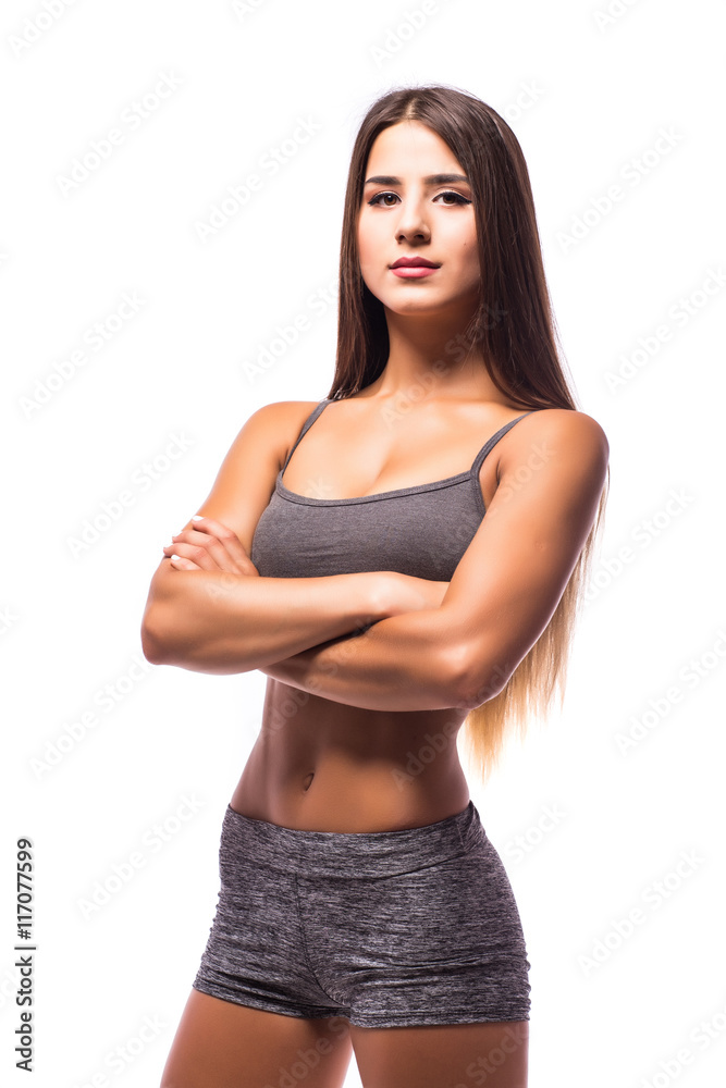attractive fitness woman, trained female body attractive fitness woman, trained female body