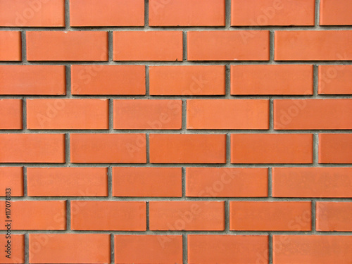 New brick wall from red bricks