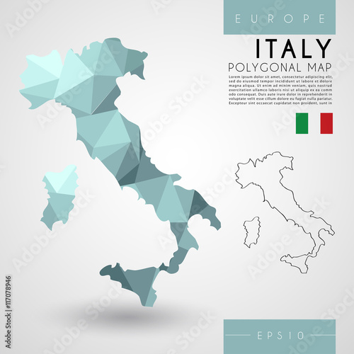 World Low Poly Map : Europe : Vector Illustration