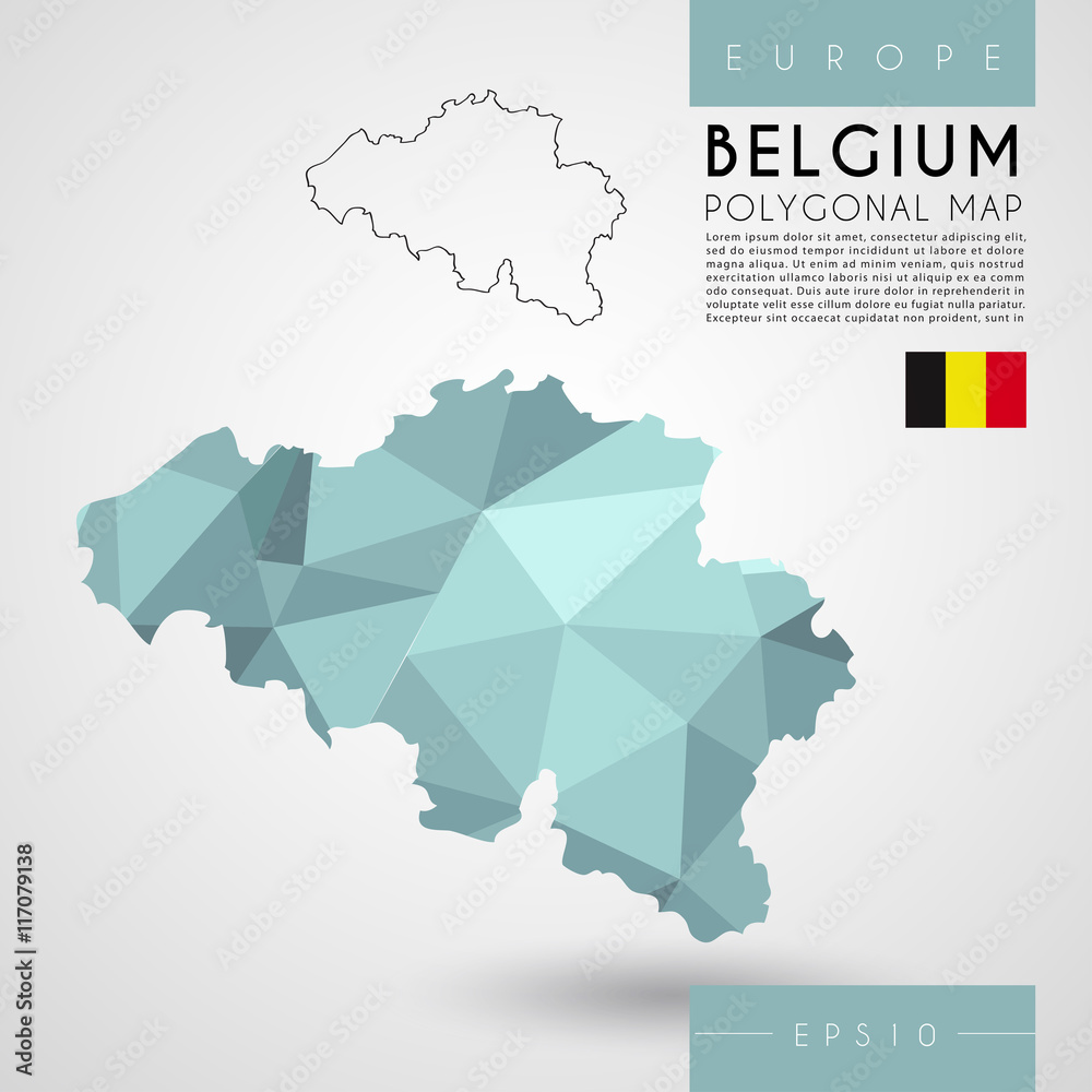 Obraz premium World Low Poly Map : Europe : Vector Illustration