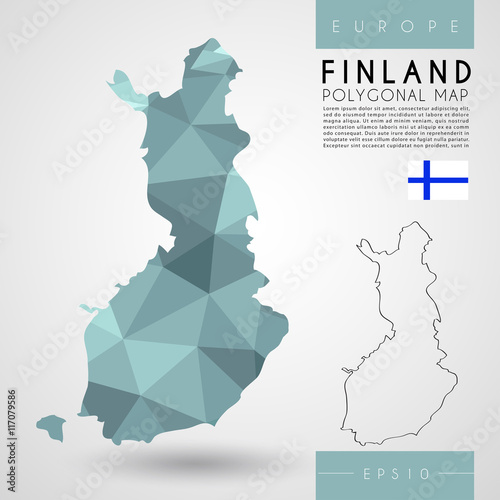 World Low Poly Map : Europe : Vector Illustration