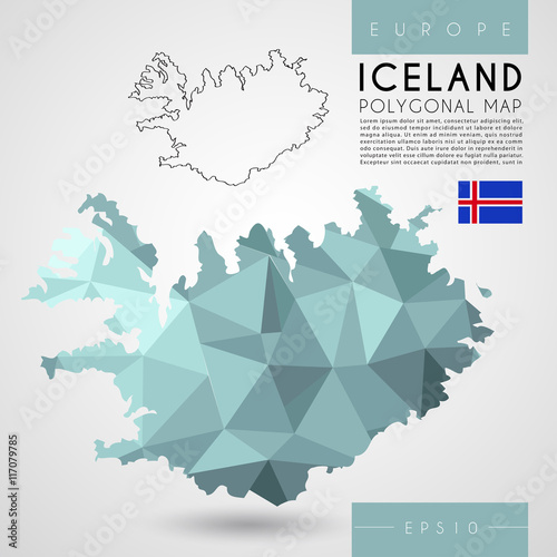 World Low Poly Map : Europe : Vector Illustration