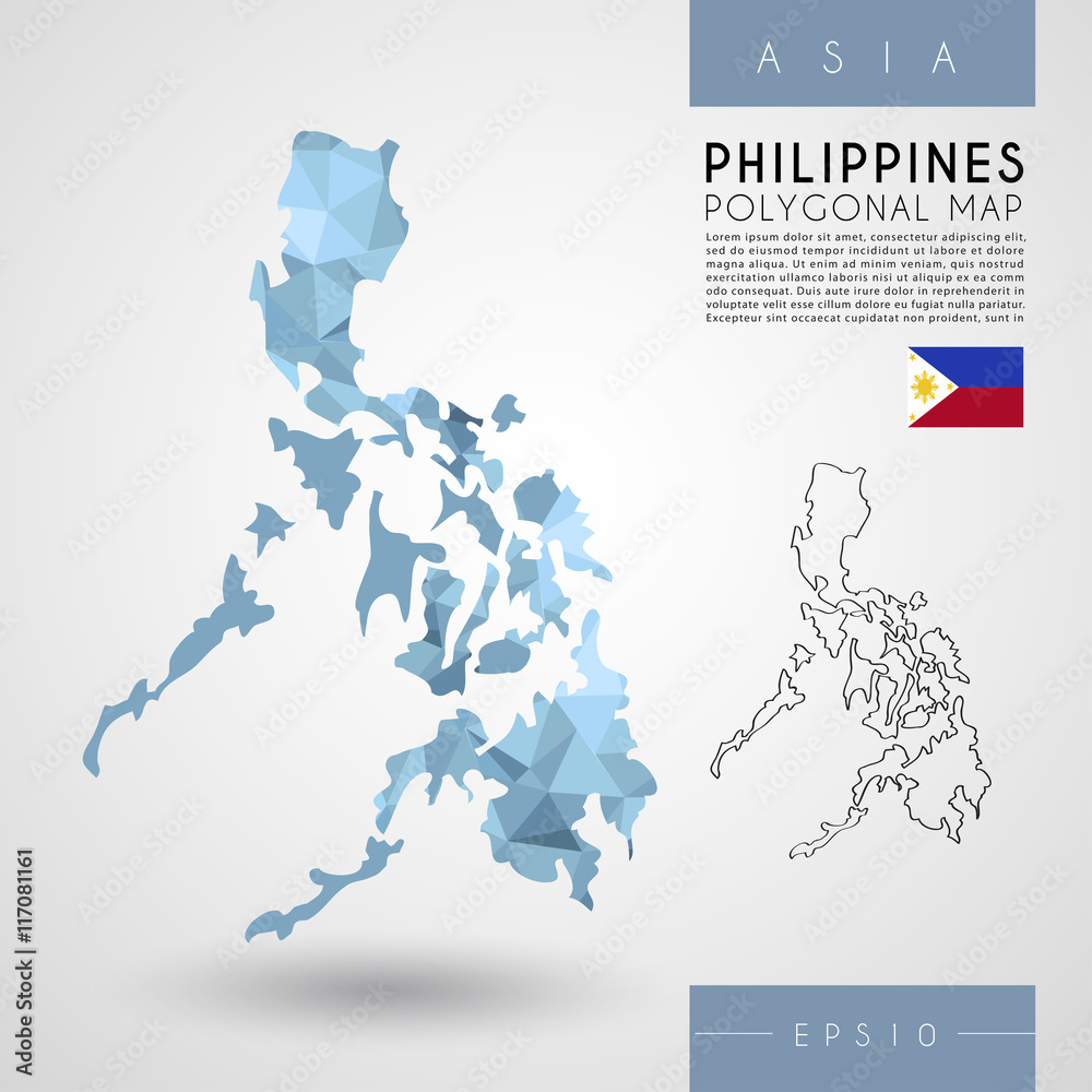 Fototapeta premium World Low Poly Map : Asia : Vector Illustration