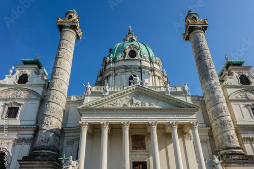 Karlskirche (St. Charles's Church, 1737). Vienna, Austria.