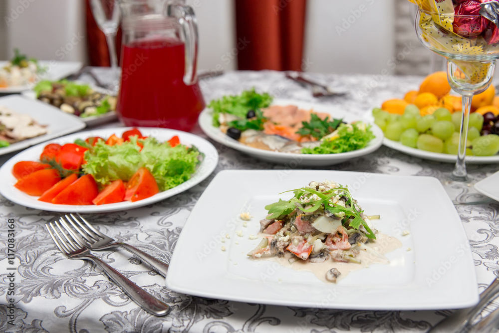 Plate with original appetizer Plate with original appetizer