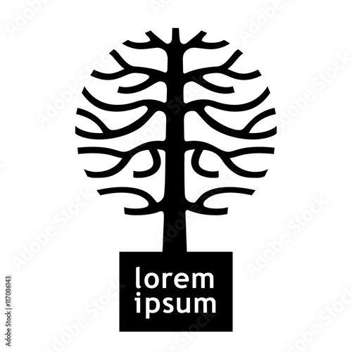 Vector illustration. Icon tree silhouette