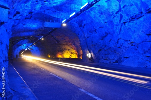 Laedal Tunnel / Laedal Tunnel is a 24.51-kilometre (15.23 mi) long road tunnel connecting Laerdal and Aurland in Norway. photo