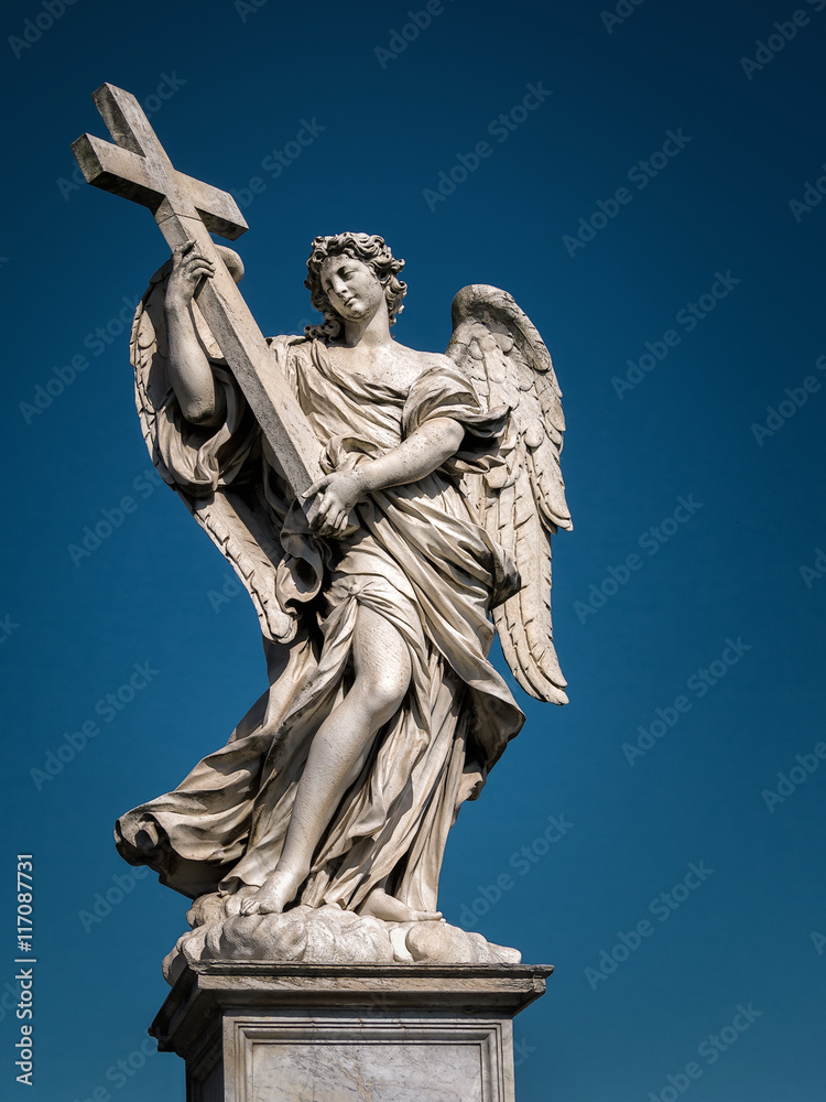 Angel statue on the Ponte Sant`Angelo in Rome, Italy Angel statue on the Ponte Sant`Angelo in Rome, Italy
