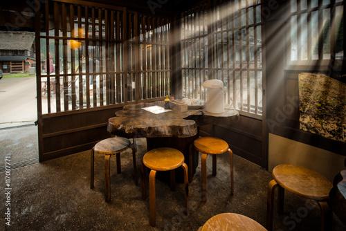 Fotografie village tea house in Japan