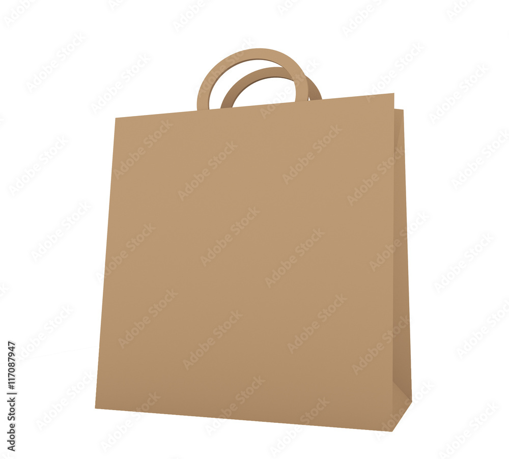 Brown shopping bag isolated on white background Brown shopping bag isolated on white background