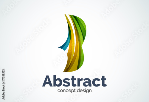 Abstract wave logo template, smooth motion concept © antishock