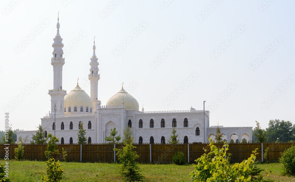 Bolgar city, Tatarstan, Russia - July 26, 2016: White mosque