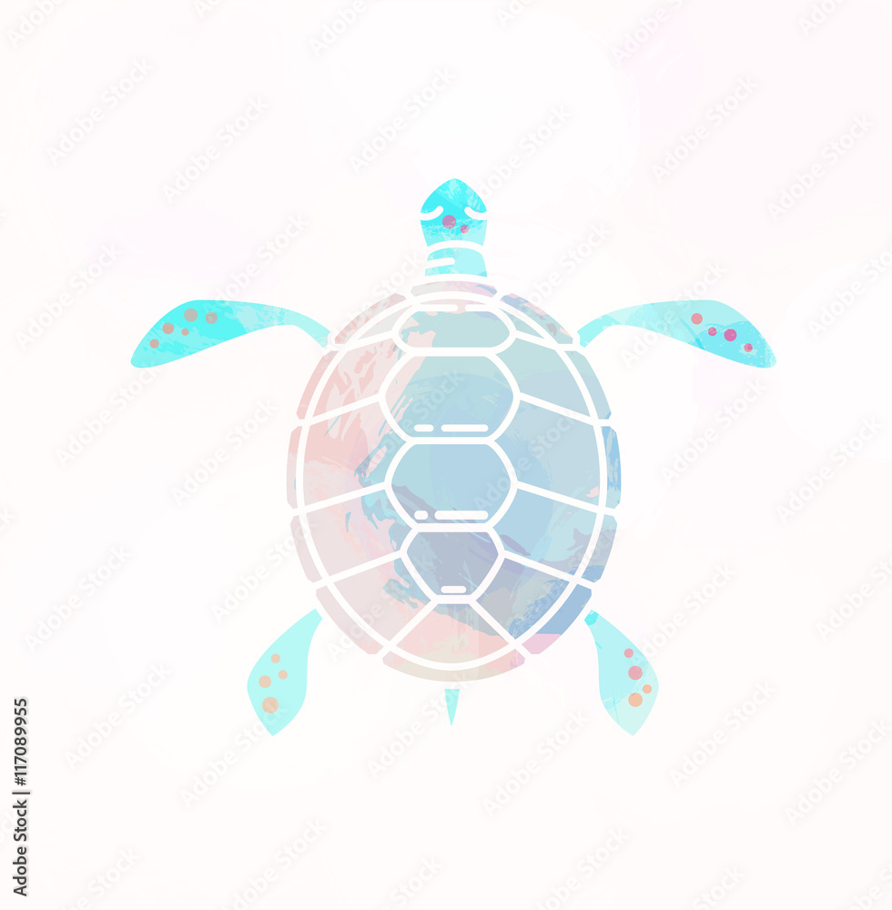 Obraz premium Sea turtle silhouette.