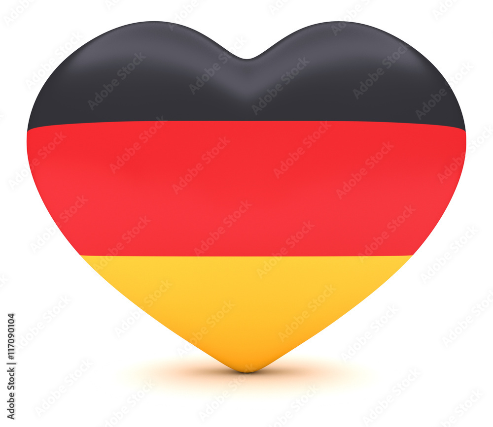 Love Germany: German Flag Heart, 3d illustration Love Germany: German Flag Heart, 3d illustration