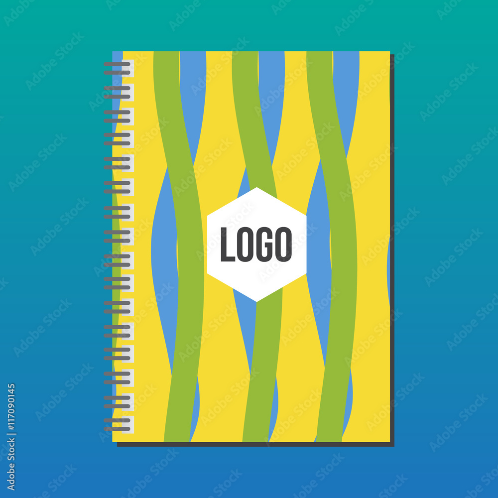 Notebook cover. Summer olympic games. Colors of Brazil. Corporat Notebook cover. Summer olympic games. Colors of Brazil. Corporat