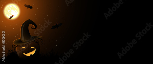 Halloween Kürbis in der Nacht