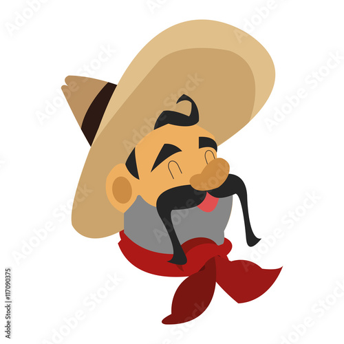 flat design mariachi musician icon vector illustration