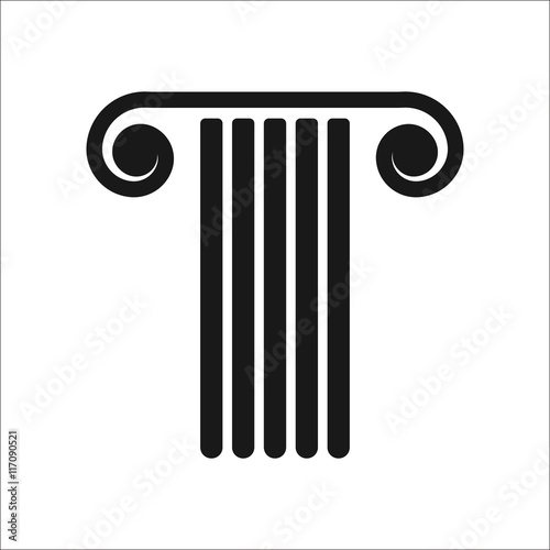 Ancient column symbol simple icon on background