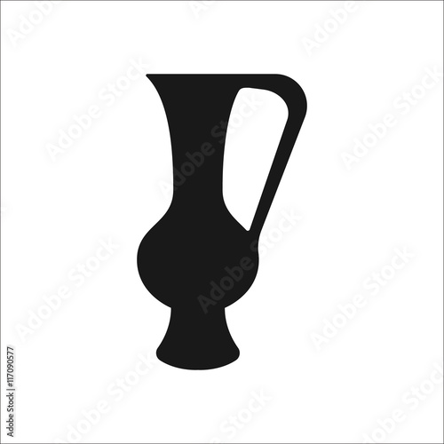 Amphora ancient vase symbol simple icon on background