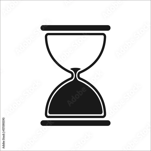 Hourglass symbol simple icon on background