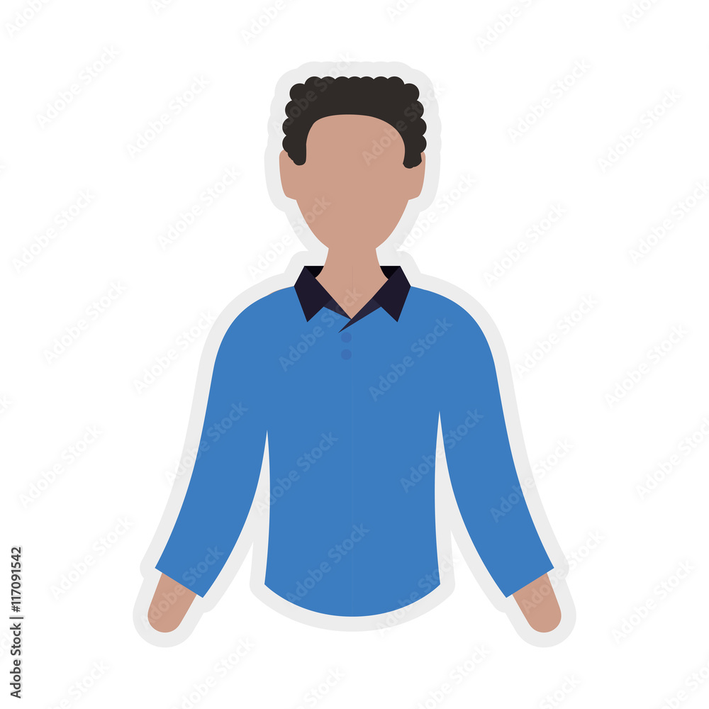 Male avatar concept represented by man icon. Isolated and flat illustration