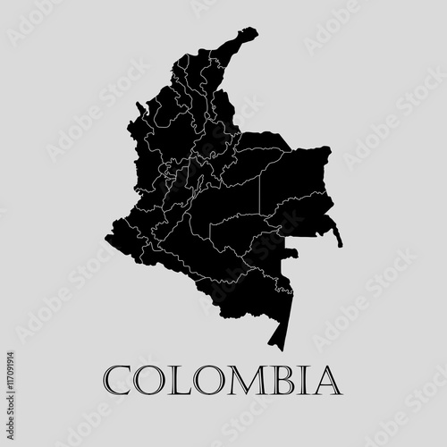 Black Colombia map - vector illustration