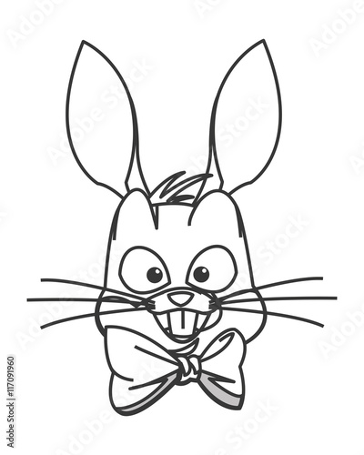 flat design rabbit cartoon icon vector illustration © Jemastock
