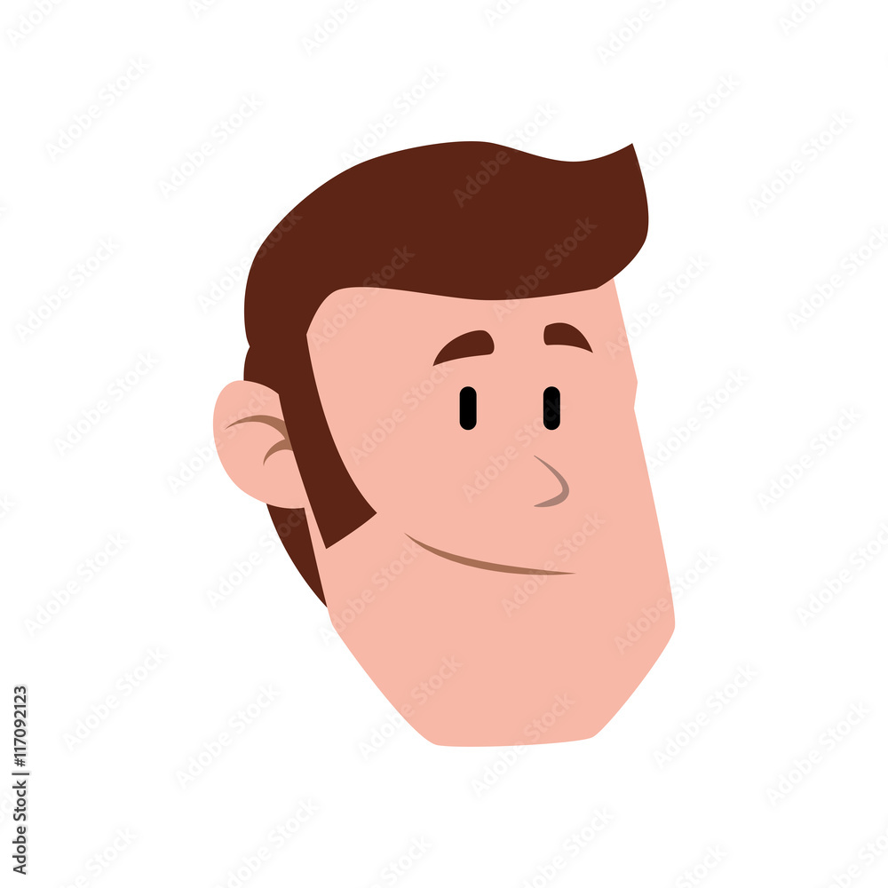 Male avatar concept represented by man head icon. Isolated and flat illustration