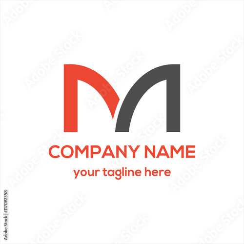 Letter M Typography Logo Vector