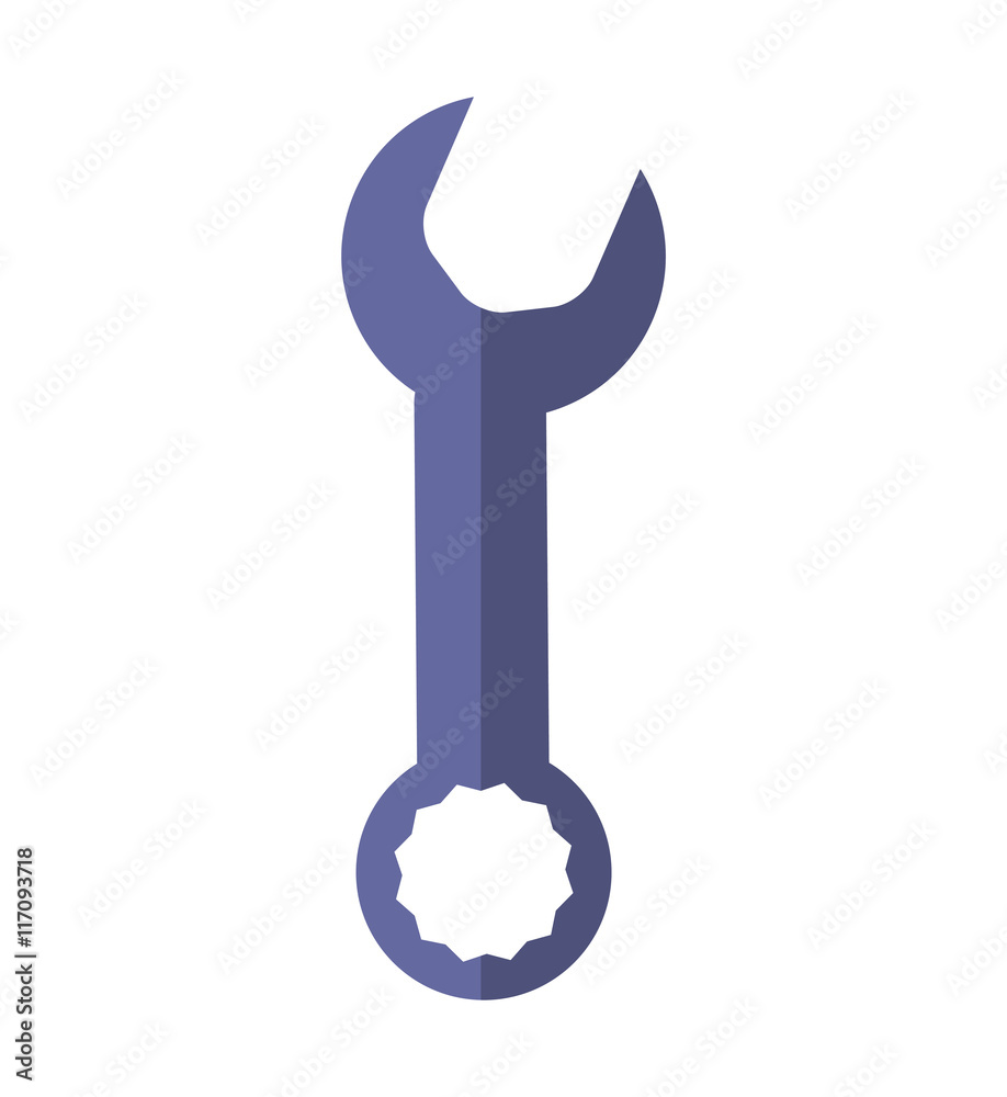 Tool, repair and construction concept represented by wrench icon. Isolated and flat illustration