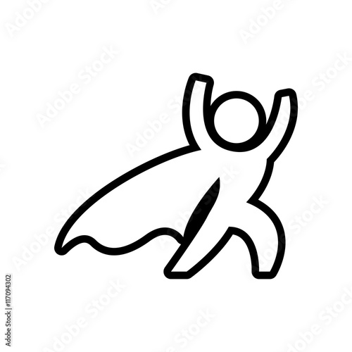 Person concept represented by pictogram hero icon. Isolated and flat illustration