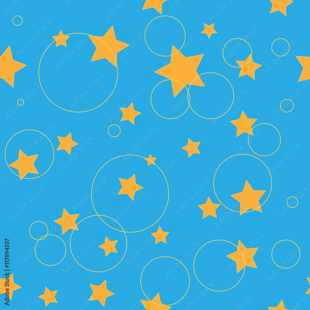 Circle and star seamless pattern