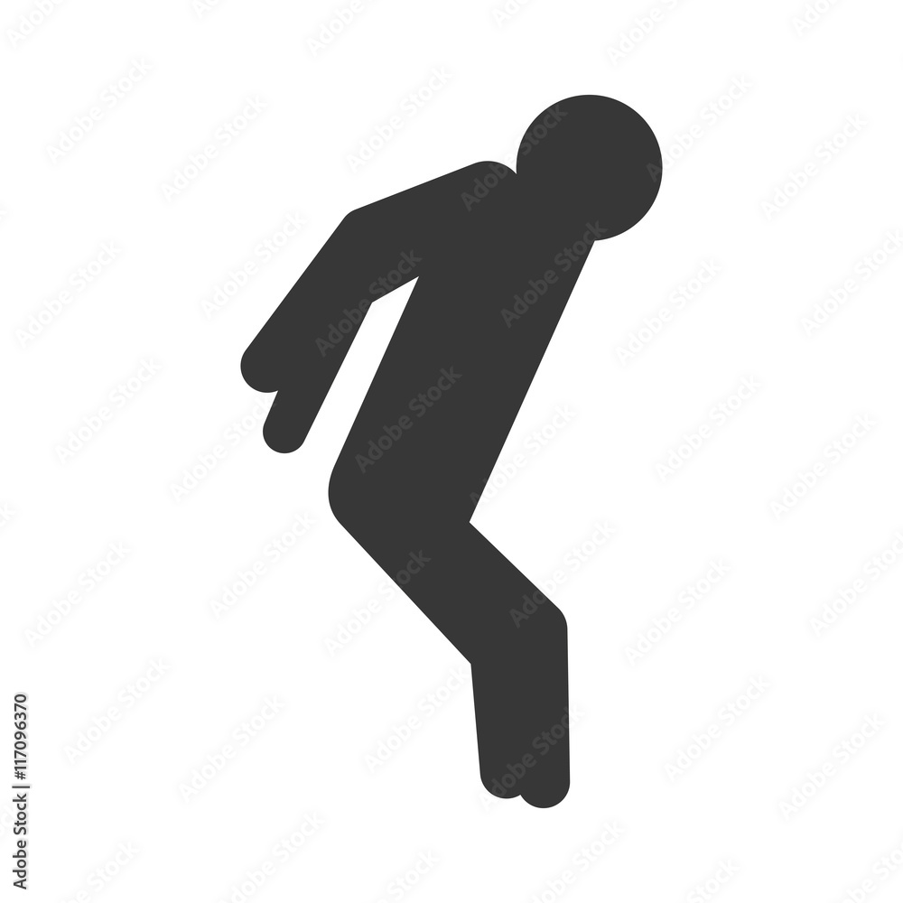 Person doing action concept represented by pictogram jumping icon. Isolated and flat illustration Person doing action concept represented by pictogram jumping icon. Isolated and flat illustration