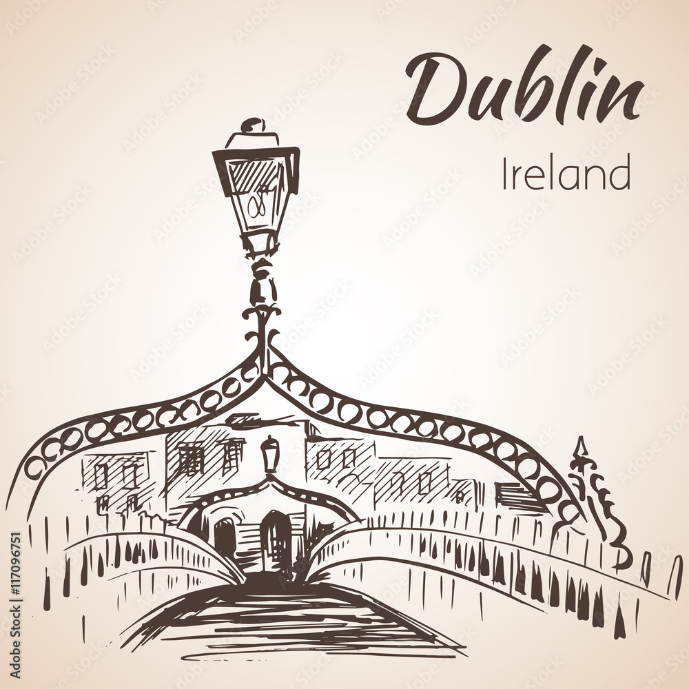 Fototapeta premium Ha'penny Bridge, Dublin, Ireland.