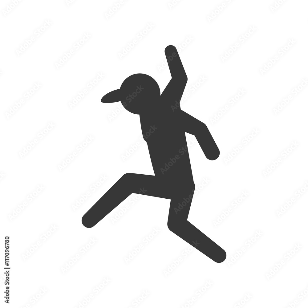 Person doing action concept represented by pictogram jumping icon. Isolated and flat illustration