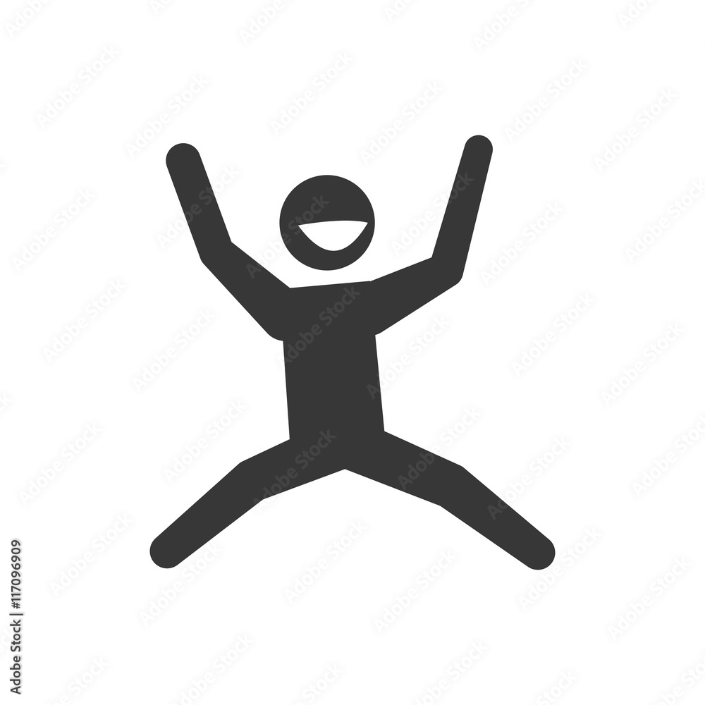 Person doing action concept represented by pictogram jumping icon. Isolated and flat illustration Person doing action concept represented by pictogram jumping icon. Isolated and flat illustration