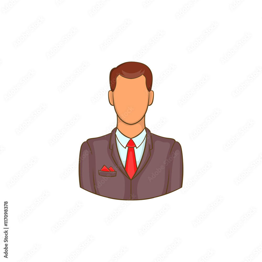 Man in suit avatar icon in cartoon style isolated on white background. People symbol Man in suit avatar icon in cartoon style isolated on white background. People symbol